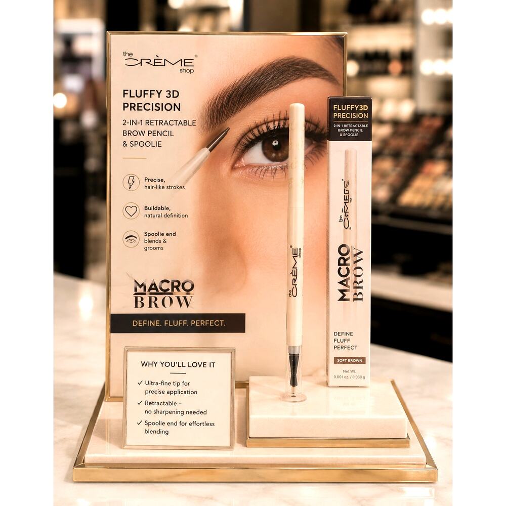 The Creme Shop Fluffy 3D Precision Macro Brow 2-in-1 Retractable Taupe